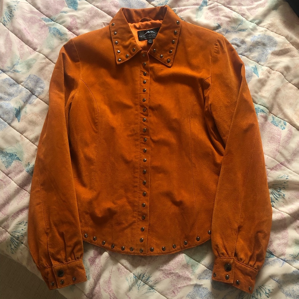 Montana Co Western Suede Jacket with Silver Hardware XS